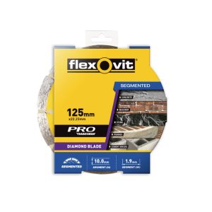 FLEXOVIT 125X2.1X10X22/20MM Segmented Diamond Blade for Tiles & Clay Bricks