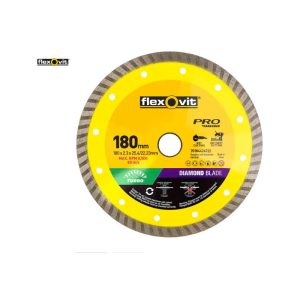 FLEXOVIT 180X2.6X10X25/22mm Turbo Diamond Blade for Concrete/Clay Bricks