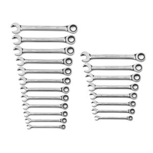 GEARWRENCH 12 Piece Ratcheting Open End Combination Spanner Set - Metric