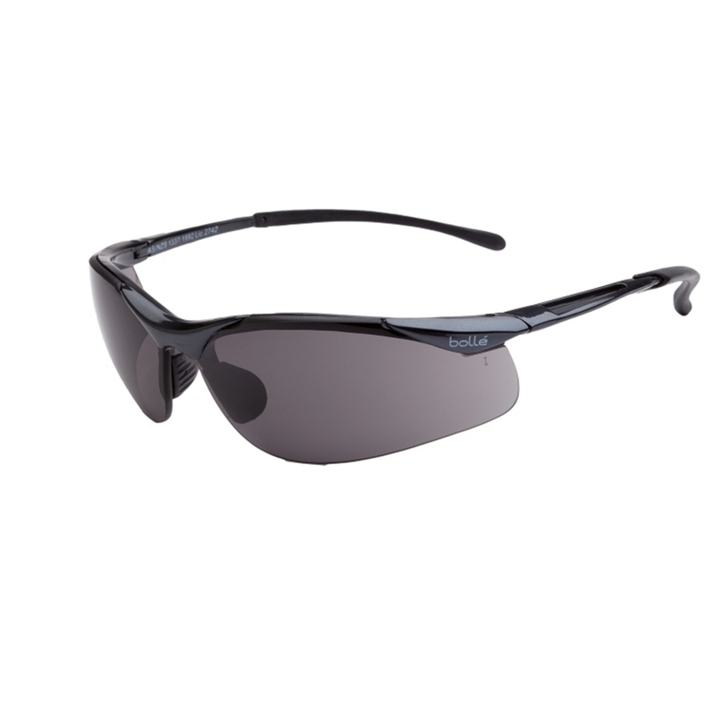 BOLLE Safety Glasses Sidewinder Dark Gun / Platinum Smoke Lens