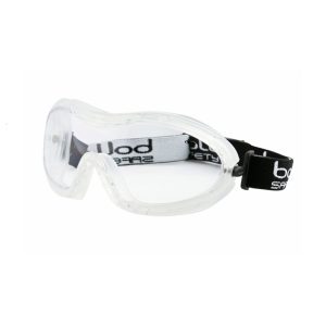 BOLLE Safety Glasses Nitro Clear Pvc Frm Clr Lens Indir Btm Vent