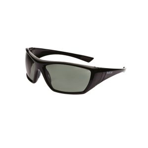 BOLLE Safety Glasses Hustler Gloss Blk Frame Grey Green Polarised