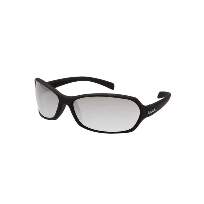 BOLLE Safety Glasses Hurricane Blk/Light Smoke - Silver Flash Lens