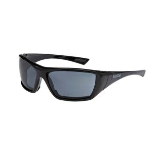 BOLLE Safety Glasses Hustler Gloss Blk Positive Seal / Smoke Lens