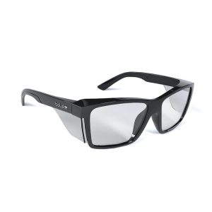 BOLLE STKS 420 Clear Safety Glasses (Black Gloss PC Temples/Frame)