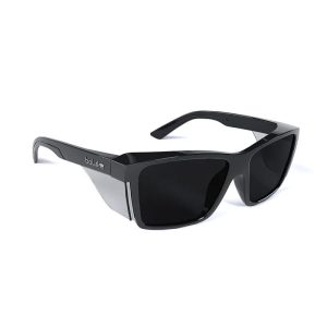 BOLLE STKS 420 Smoke Safety Glasses (Black Gloss PC Temples/Frame)