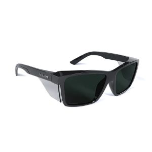 BOLLE STKS 420 Smoke Polarized Safety Glasses (Black Gloss PC Temples/Frame)