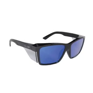 BOLLE STKS 420 Cobalt Mirror Polarized Safety Glasses (Black Gloss PC Temples/Frame)