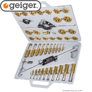 GEIGER M6-M24 Ti-N Coated Tungsten Steel Tap & Die 45pc Set
