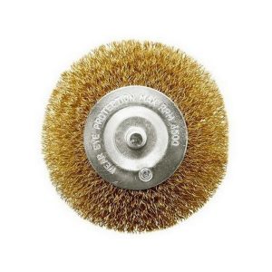 JOSCO Tomcat 100mm Spindle Mounted Crimped Wheel Brush 6.34mm Roun
