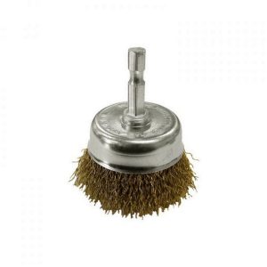 JOSCO Brush Cup Cr 50 6.3 Hex Spindle Brass Coated