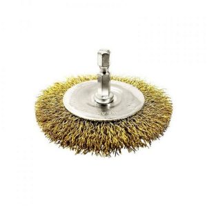 JOSCO Brush Wheel Cr 50 6.3 Hex Spindle Brass Coated