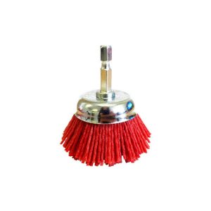 JOSCO Brush Cup 50 80G 6.3 Hex Spindle Red Abrasive Nylon
