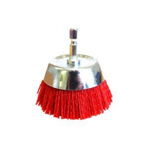 JOSCO Brush Cup 75 80G 6.3 Hex Spindle Red Abrasive Nylon