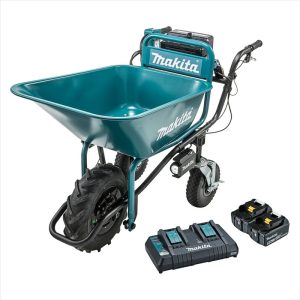 MAKITA 18Vx2 Brushless Wheelbarrow With Bucket (198494-2) Kit - Includes 2 X 5.0Ah Batteries & Dual Port Rapid Charger