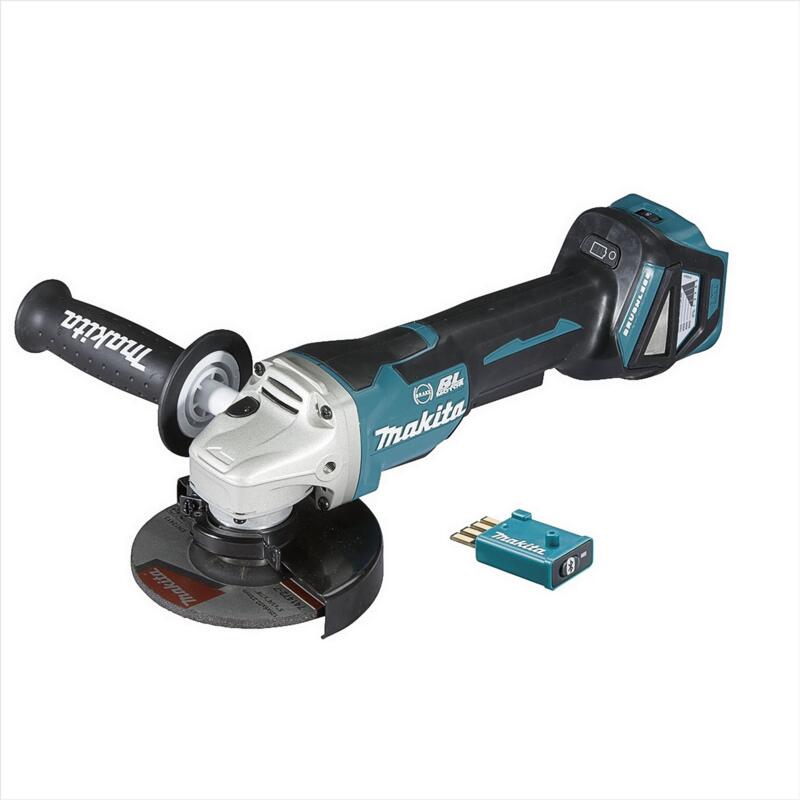 MAKITA 18V Brushless Aws 125mm Angle Grinder, Paddle Switch, Variable Speed, Kick Back Detection, Electric Brake - Tool Only