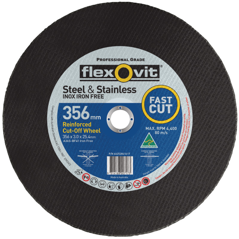 FLEXOVIT Steel & Stainless Cut Off Disc 356 x 3.0mm - Image 3