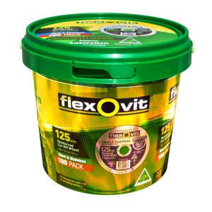 FLEXOVIT 125X1.0mm Metal Cut Off Wheel - 100 Pack