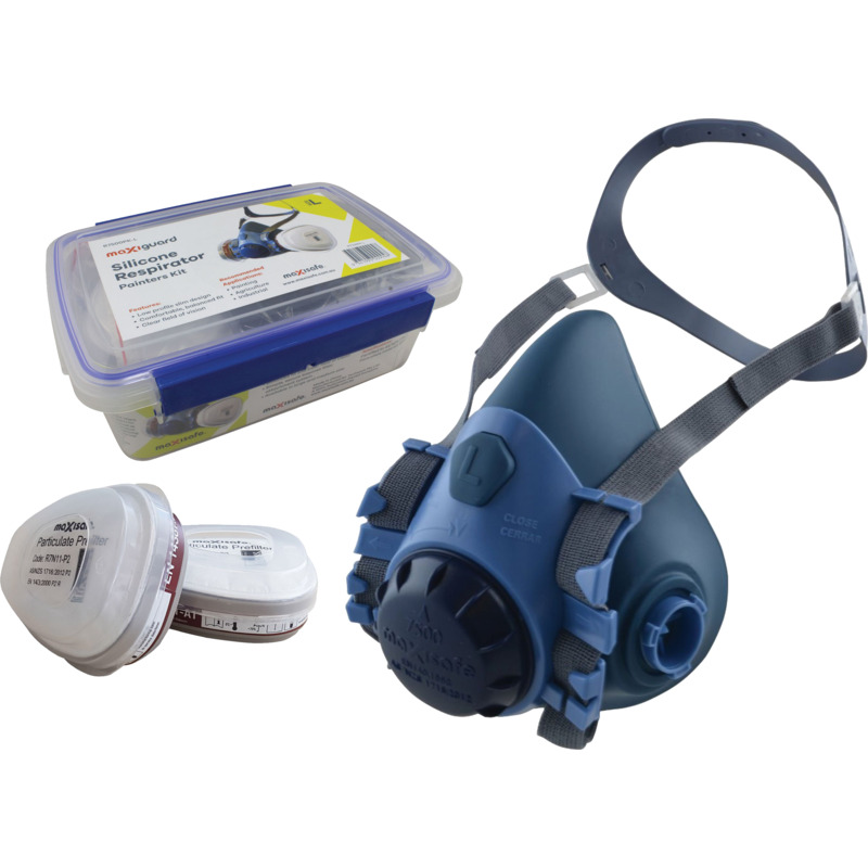 MAXIGUARD Half Mask Silicone Painters Kit With A1P2 Cartridges (L)