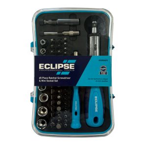 ECLIPSE PRO Ratchet Screwdriver & Mini Socket 65pc Set & Storage Case