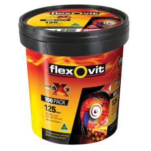 FLEXOVIT 125X1.0mm Maxx Metal Cut Off Wheel - 100 Pack