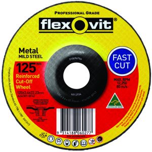 FLEXOVIT Metal Depressed Centre Cut-Off Wheel 125X3.4X22.2mm A24/30T