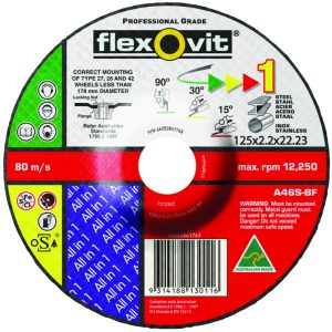 FLEXOVIT A46SBF All in One Grinding Wheel - 125 x 2.2 x 22mm