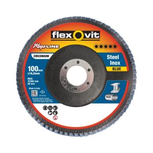 FLEXOVIT Flap Disc 100X16mm Megaline Blue R828 Z120