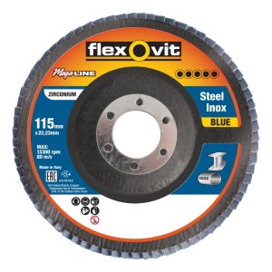 FLEXOVIT Flap Disc 115X22mm Megaline Blue R828 Z60