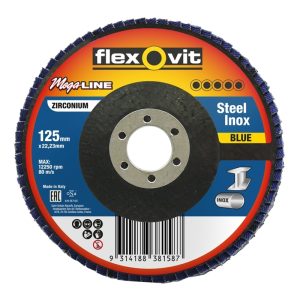 FLEXOVIT Flap Disc 125X22mm Megaline Blue R828 Z120