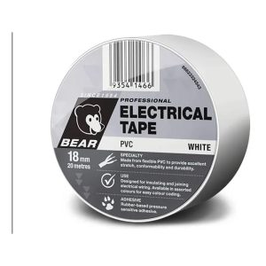 BEAR 18mm X 20m Insulation Electrical Tape 504 - White