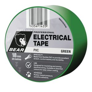 BEAR 18mm X 20m Insulation Electrical Tape 504 - Green