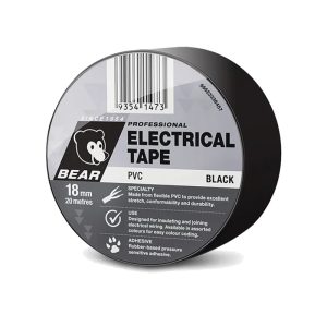 BEAR 18mm X 20m Insulation Electrical Tape 504 - Black