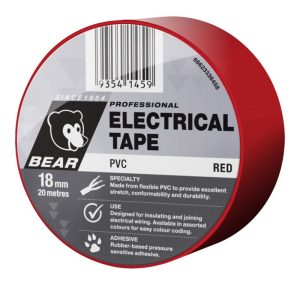 BEAR 18mm X 20m Insulation Electrical Tape 504 - Red
