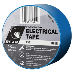BEAR 18mm X 20m Insulation Electrical Tape 504 - Blue