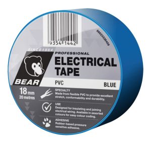 BEAR 18mm X 20m Insulation Electrical Tape 504 - Blue