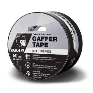 BEAR 50mm x 20m Black All Purpose Gaffer Tape
