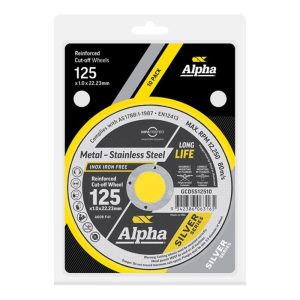 MAXABRASE Carded X10 125 X 1.0Mm Cutting Disc Stainless Silver Series