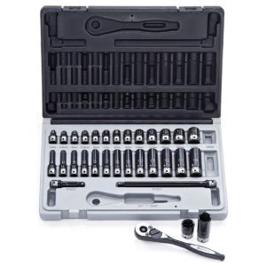 DUAL ACTION Thinwall 1/4" Dr 31pc Metric Socket Set - Std & Deep