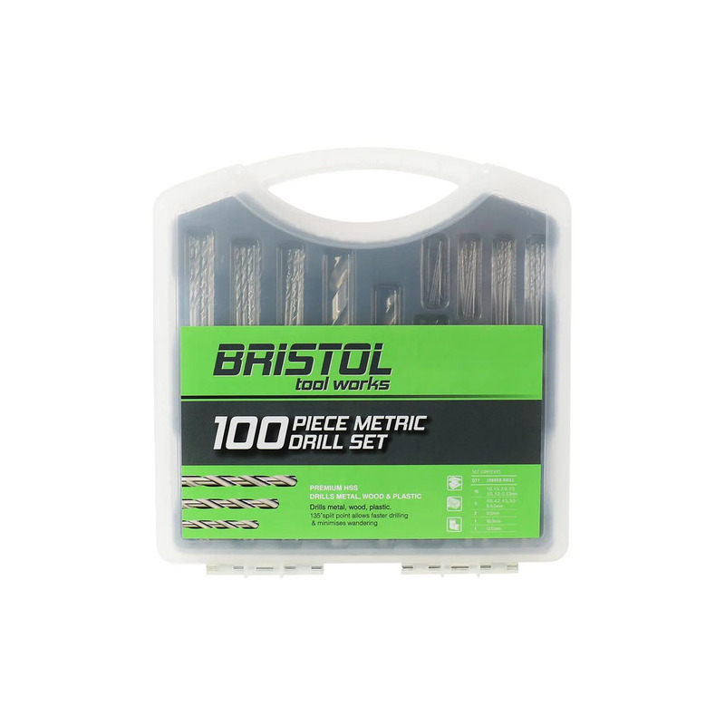 BRISTOL 100 Piece Metric Drill Set