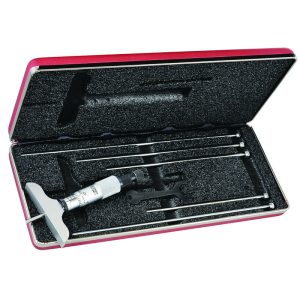 STARRETT Depth Gauge 0-6In Range 2 1/2In Base 6 Rods Case