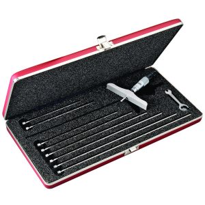 STARRETT Depth Gauge 0-225MM Range 100MM Base 9 Rods Case
