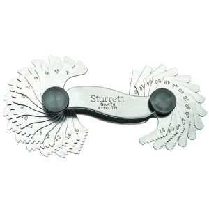 STARRETT Screw Pitch Gauge 60Dg Threads 28 Leaves 4-80 Tpi