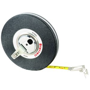 STARRETT Tape Measure 3/8In (9.5MM) X 30M Red Vinyl Covered Case