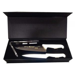 STARRETT 2pc Filleting Butcher’s Knife Set – White Handle