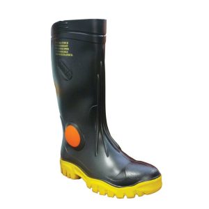 MAXISAFE Black Gumboot with Safety Toe