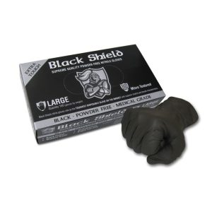 MAXISAFE Black Shield Extra Heavy Duty Nitrile Gloves 100pk - M