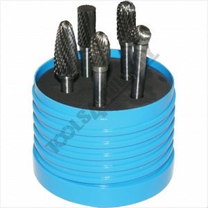 TOOLS 4 INDUSTRY Burr Carbide 5 Pce 1/4" Dia. X 1-1/2" Long Shank - Short