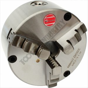 TOOLS 4 INDUSTRY Lathe Chuck 130Mm 3 Jaw Bolt Throught From Front